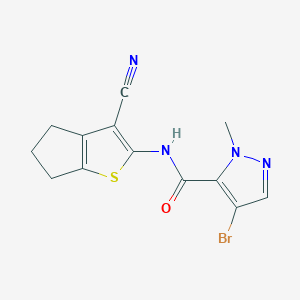 molecular formula C13H11BrN4OS B6055139 4-bromo-N-(3-cyano-5,6-dihydro-4H-cyclopenta[b]thien-2-yl)-1-methyl-1H-pyrazole-5-carboxamide 