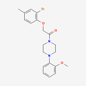 molecular formula C20H23BrN2O3 B6055153 1-[(2-bromo-4-methylphenoxy)acetyl]-4-(2-methoxyphenyl)piperazine 