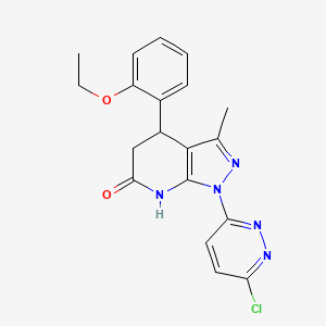 molecular formula C19H18ClN5O2 B6055175 1-(6-chloro-3-pyridazinyl)-4-(2-ethoxyphenyl)-3-methyl-1,4,5,7-tetrahydro-6H-pyrazolo[3,4-b]pyridin-6-one 