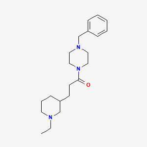 molecular formula C21H33N3O B6055182 1-benzyl-4-[3-(1-ethyl-3-piperidinyl)propanoyl]piperazine 
