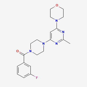 molecular formula C20H24FN5O2 B6055197 4-{6-[4-(3-fluorobenzoyl)-1-piperazinyl]-2-methyl-4-pyrimidinyl}morpholine 