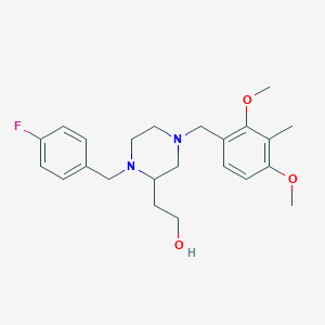 molecular formula C23H31FN2O3 B6055204 2-[4-(2,4-dimethoxy-3-methylbenzyl)-1-(4-fluorobenzyl)-2-piperazinyl]ethanol 