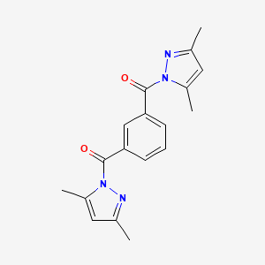 molecular formula C18H18N4O2 B6055219 1,1'-(1,3-phenylenedicarbonyl)bis(3,5-dimethyl-1H-pyrazole) 