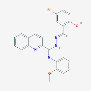 molecular formula C24H19BrN4O2 B6055228 N'-(5-bromo-2-hydroxybenzylidene)-N-(2-methoxyphenyl)-2-quinolinecarbohydrazonamide 