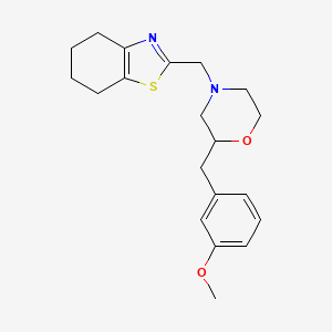 molecular formula C20H26N2O2S B6055269 2-{[2-(3-methoxybenzyl)-4-morpholinyl]methyl}-4,5,6,7-tetrahydro-1,3-benzothiazole 
