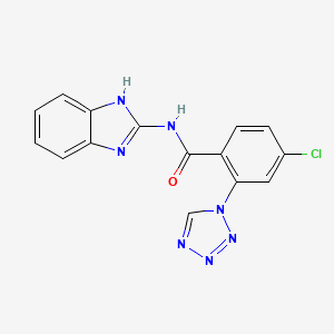 molecular formula C15H10ClN7O B6055297 N-1H-benzimidazol-2-yl-4-chloro-2-(1H-tetrazol-1-yl)benzamide 