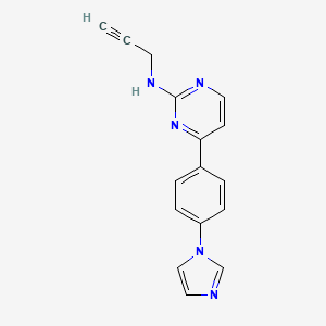 molecular formula C16H13N5 B605530 4-(4-咪唑-1-基苯基)-N-丙-2-炔基嘧啶-2-胺 CAS No. 2234272-10-5