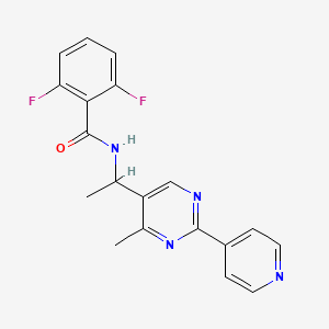 molecular formula C19H16F2N4O B6055301 2,6-difluoro-N-{1-[4-methyl-2-(4-pyridinyl)-5-pyrimidinyl]ethyl}benzamide 