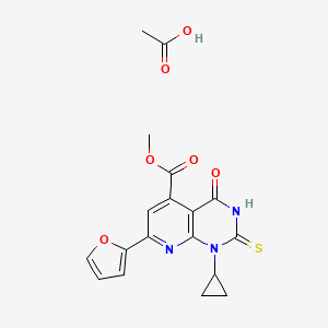 molecular formula C18H17N3O6S B6055307 methyl 1-cyclopropyl-7-(2-furyl)-2-mercapto-4-oxo-1,4-dihydropyrido[2,3-d]pyrimidine-5-carboxylate 
