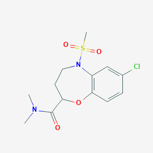 molecular formula C13H17ClN2O4S B6055314 7-chloro-N,N-dimethyl-5-(methylsulfonyl)-2,3,4,5-tetrahydro-1,5-benzoxazepine-2-carboxamide 