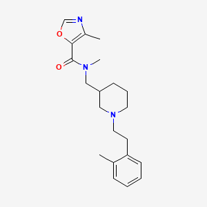 molecular formula C21H29N3O2 B6055321 N,4-dimethyl-N-({1-[2-(2-methylphenyl)ethyl]-3-piperidinyl}methyl)-1,3-oxazole-5-carboxamide 