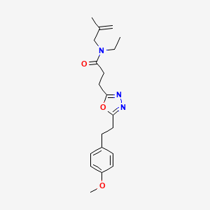 molecular formula C20H27N3O3 B6055344 N-ethyl-3-{5-[2-(4-methoxyphenyl)ethyl]-1,3,4-oxadiazol-2-yl}-N-(2-methyl-2-propen-1-yl)propanamide 