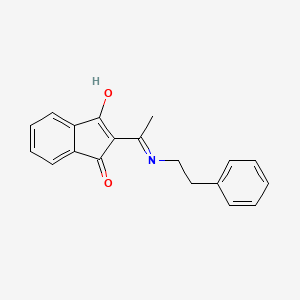 molecular formula C19H17NO2 B6055362 2-{1-[(2-phenylethyl)amino]ethylidene}-1H-indene-1,3(2H)-dione 