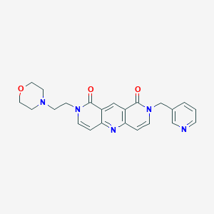 molecular formula C23H23N5O3 B6055365 2-[2-(4-morpholinyl)ethyl]-8-(3-pyridinylmethyl)pyrido[4,3-b]-1,6-naphthyridine-1,9(2H,8H)-dione 