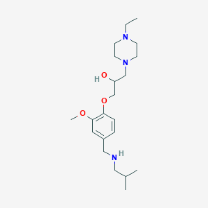 molecular formula C21H37N3O3 B6055372 1-(4-ethyl-1-piperazinyl)-3-{4-[(isobutylamino)methyl]-2-methoxyphenoxy}-2-propanol 
