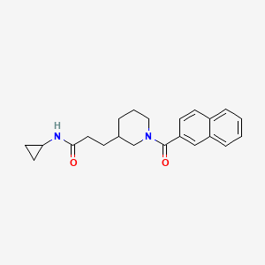 molecular formula C22H26N2O2 B6055379 N-cyclopropyl-3-[1-(2-naphthoyl)-3-piperidinyl]propanamide 