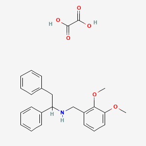 molecular formula C25H27NO6 B6055382 N-(2,3-dimethoxybenzyl)-1,2-diphenylethanamine oxalate 