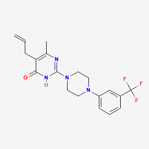 molecular formula C19H21F3N4O B6055394 5-allyl-6-methyl-2-{4-[3-(trifluoromethyl)phenyl]-1-piperazinyl}-4(3H)-pyrimidinone 
