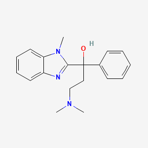 molecular formula C19H23N3O B6055401 3-(dimethylamino)-1-(1-methyl-1H-benzimidazol-2-yl)-1-phenyl-1-propanol 