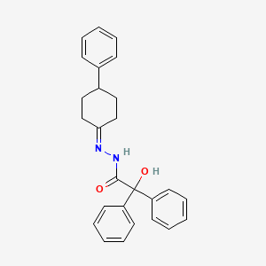 2-hydroxy-2,2-diphenyl-N'-(4-phenylcyclohexylidene)acetohydrazide