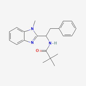 molecular formula C21H25N3O B6055423 2,2-dimethyl-N-[1-(1-methyl-1H-benzimidazol-2-yl)-2-phenylethyl]propanamide 