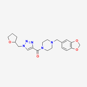 molecular formula C20H25N5O4 B6055464 1-(1,3-benzodioxol-5-ylmethyl)-4-{[1-(tetrahydro-2-furanylmethyl)-1H-1,2,3-triazol-4-yl]carbonyl}piperazine 