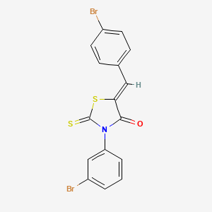 molecular formula C16H9Br2NOS2 B6055472 5-(4-bromobenzylidene)-3-(3-bromophenyl)-2-thioxo-1,3-thiazolidin-4-one 