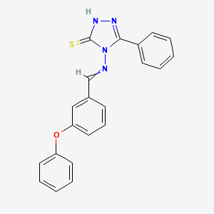molecular formula C21H16N4OS B6055473 4-[(3-phenoxybenzylidene)amino]-5-phenyl-4H-1,2,4-triazole-3-thiol 
