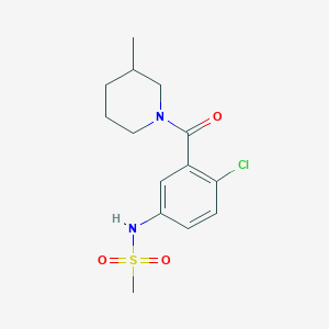 molecular formula C14H19ClN2O3S B6055484 N-{4-chloro-3-[(3-methyl-1-piperidinyl)carbonyl]phenyl}methanesulfonamide 