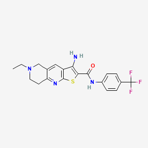 molecular formula C20H19F3N4OS B6055485 3-amino-6-ethyl-N-[4-(trifluoromethyl)phenyl]-5,6,7,8-tetrahydrothieno[2,3-b]-1,6-naphthyridine-2-carboxamide 