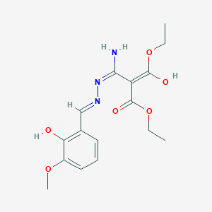 molecular formula C16H21N3O6 B6055493 diethyl {amino[2-(2-hydroxy-3-methoxybenzylidene)hydrazino]methylene}malonate 