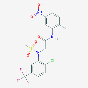 molecular formula C17H15ClF3N3O5S B6055501 N~2~-[2-chloro-5-(trifluoromethyl)phenyl]-N~1~-(2-methyl-5-nitrophenyl)-N~2~-(methylsulfonyl)glycinamide 
