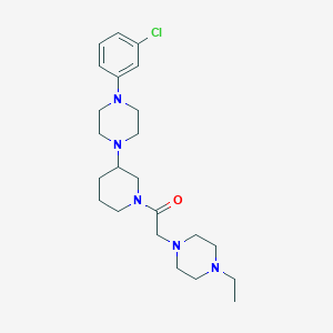 molecular formula C23H36ClN5O B6055507 1-(3-chlorophenyl)-4-{1-[(4-ethyl-1-piperazinyl)acetyl]-3-piperidinyl}piperazine 