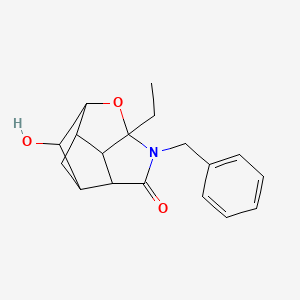 molecular formula C18H21NO3 B6055520 5-benzyl-6-ethyl-9-hydroxy-7-oxa-5-azatetracyclo[6.3.0.0~2,6~.0~3,10~]undecan-4-one 