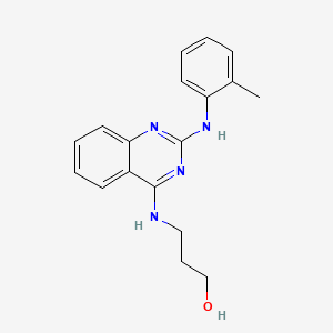 molecular formula C18H20N4O B6055525 3-({2-[(2-methylphenyl)amino]-4-quinazolinyl}amino)-1-propanol 