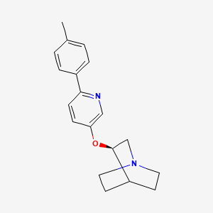 molecular formula C19H22N2O B605554 (3R)-3-{[6-(4-methylphenyl)pyridin-3-yl]oxy}-1-azabicyclo[2.2.2]octane CAS No. 669770-29-0