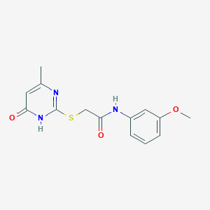 molecular formula C14H15N3O3S B6055557 2-[(4-hydroxy-6-methyl-2-pyrimidinyl)thio]-N-(3-methoxyphenyl)acetamide 