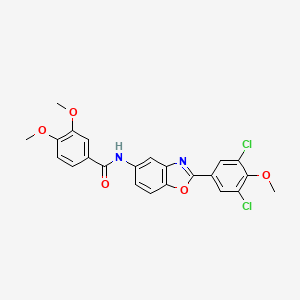 molecular formula C23H18Cl2N2O5 B6055560 N-[2-(3,5-dichloro-4-methoxyphenyl)-1,3-benzoxazol-5-yl]-3,4-dimethoxybenzamide 