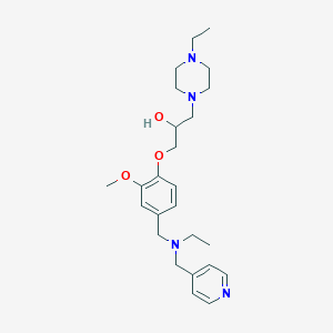 molecular formula C25H38N4O3 B6055578 1-(4-ethyl-1-piperazinyl)-3-(4-{[ethyl(4-pyridinylmethyl)amino]methyl}-2-methoxyphenoxy)-2-propanol 