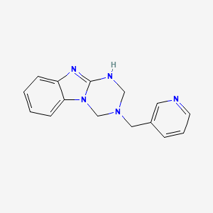 molecular formula C15H15N5 B6055584 3-(pyridin-3-ylmethyl)-1,2,3,4-tetrahydro[1,3,5]triazino[1,2-a]benzimidazole 