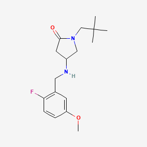 molecular formula C17H25FN2O2 B6055592 1-(2,2-dimethylpropyl)-4-[(2-fluoro-5-methoxybenzyl)amino]-2-pyrrolidinone 