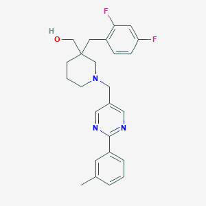 molecular formula C25H27F2N3O B6055597 (3-(2,4-difluorobenzyl)-1-{[2-(3-methylphenyl)-5-pyrimidinyl]methyl}-3-piperidinyl)methanol 