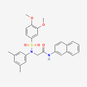 molecular formula C28H28N2O5S B6055608 N~2~-[(3,4-dimethoxyphenyl)sulfonyl]-N~2~-(3,5-dimethylphenyl)-N~1~-2-naphthylglycinamide 