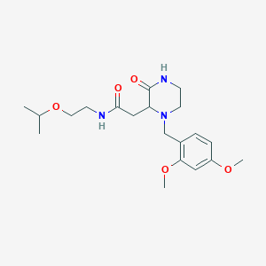molecular formula C20H31N3O5 B6055609 2-[1-(2,4-dimethoxybenzyl)-3-oxo-2-piperazinyl]-N-(2-isopropoxyethyl)acetamide 
