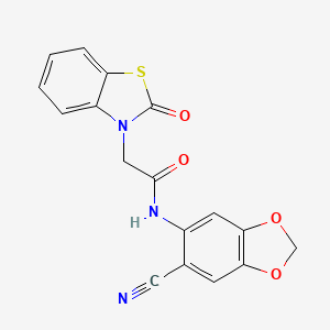 molecular formula C17H11N3O4S B6055640 N-(6-cyano-1,3-benzodioxol-5-yl)-2-(2-oxo-1,3-benzothiazol-3(2H)-yl)acetamide 