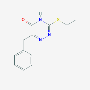 molecular formula C12H13N3OS B6055656 6-benzyl-3-(ethylthio)-1,2,4-triazin-5(4H)-one 