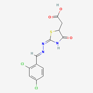 molecular formula C12H9Cl2N3O3S B6055659 {2-[(2,4-dichlorobenzylidene)hydrazono]-4-oxo-1,3-thiazolidin-5-yl}acetic acid 
