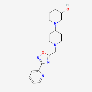 molecular formula C18H25N5O2 B6055666 1'-{[3-(2-pyridinyl)-1,2,4-oxadiazol-5-yl]methyl}-1,4'-bipiperidin-3-ol 