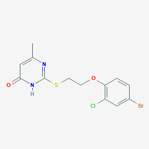 molecular formula C13H12BrClN2O2S B6055676 2-{[2-(4-bromo-2-chlorophenoxy)ethyl]thio}-6-methyl-4-pyrimidinol 