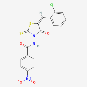 molecular formula C17H10ClN3O4S2 B6055677 N-[5-(2-chlorobenzylidene)-4-oxo-2-thioxo-1,3-thiazolidin-3-yl]-4-nitrobenzamide 